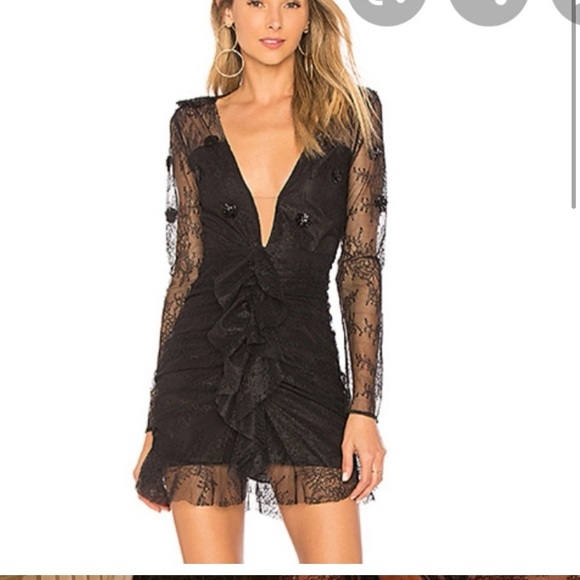 For Love And Lemons Dresses & Skirts - For love and lemons daisy black lace sequin dress NWT size S